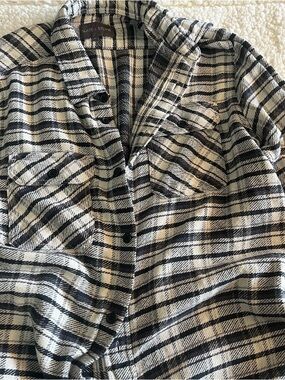 Slate & Stone Black & White Plaid Shirt Jacket